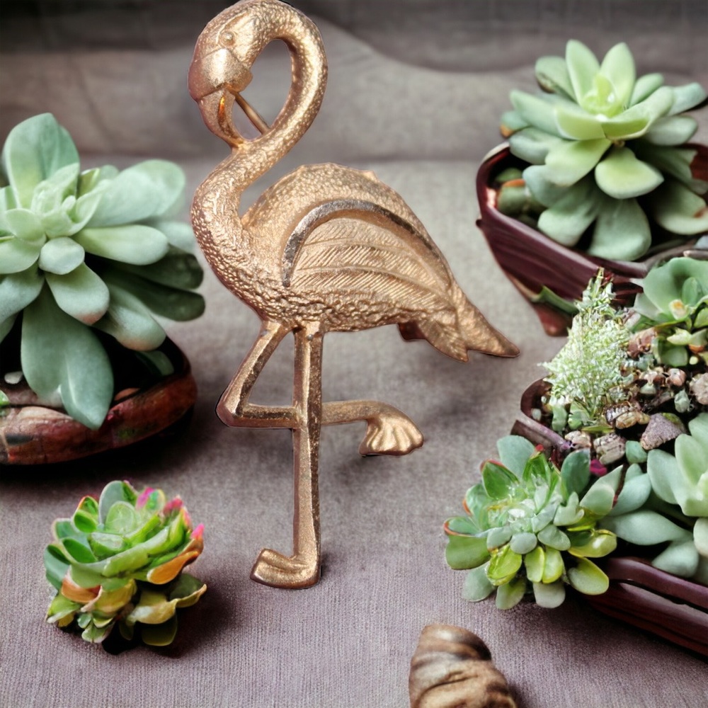 Flamingo Gold Brooch